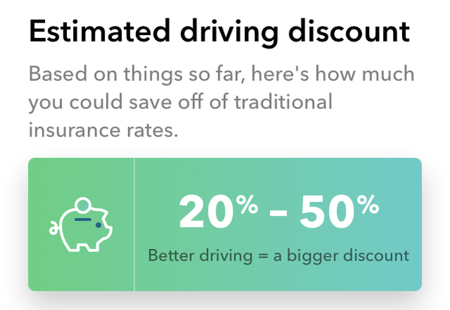 Estimated driving discount screenshot